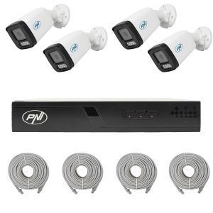 NVR POE PNI House IP710J video surveillance package, 2 PNI IP505J cameras, 5MP and cables included