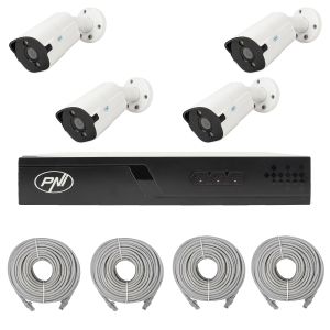 Video surveillance package with 4 cameras and 20 meters of cables included