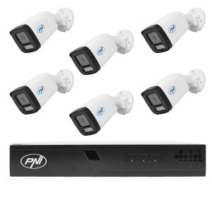 NVR POE PNI House IP716J video surveillance package, 6 PNI IP505J cameras, 5MP and cables included