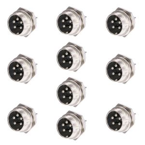 Set of 10 pieces PNI male microphone plug with 5 pins PCB connection