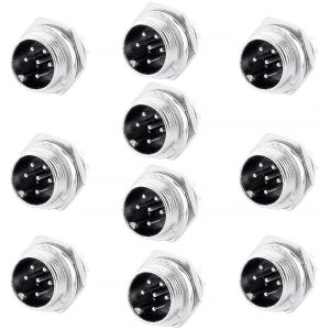 Set of 10 pieces PNI male microphone plug with 6 pins PCB connection