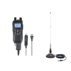 PNI Escort HP 82 portable CB radio station kit, multi standard, 4W, 12V, AM-FM with PNI ML100 CB antenna with magnet