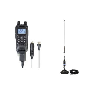 PNI Escort HP 82 portable CB radio station kit, multi standard, 4W, 12V, AM-FM with PNI S75 CB antenna with magnet