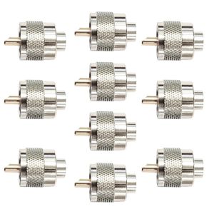 Set of 10 pieces PNI PL259 short plug for RG58 cable with gold-plated central pin 6 mm