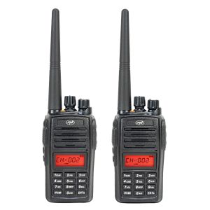 Kit of 2 portable radio stations PNI PMR R18, 446MHz, 0.5W, 128 channels, 16 PMR and 50 CTCSS and 104 DCS tones, FM radio, prog