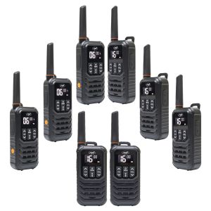 Kit of 8 portable radio stations PNI PMR R80 PRO 0.5W, 16 channels, Waterproof IP67, with LED flashlight, SOS button, VOX, USB-C