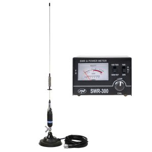 CB antenna PNI S75 with magnet and reflectometer for SWR measurement