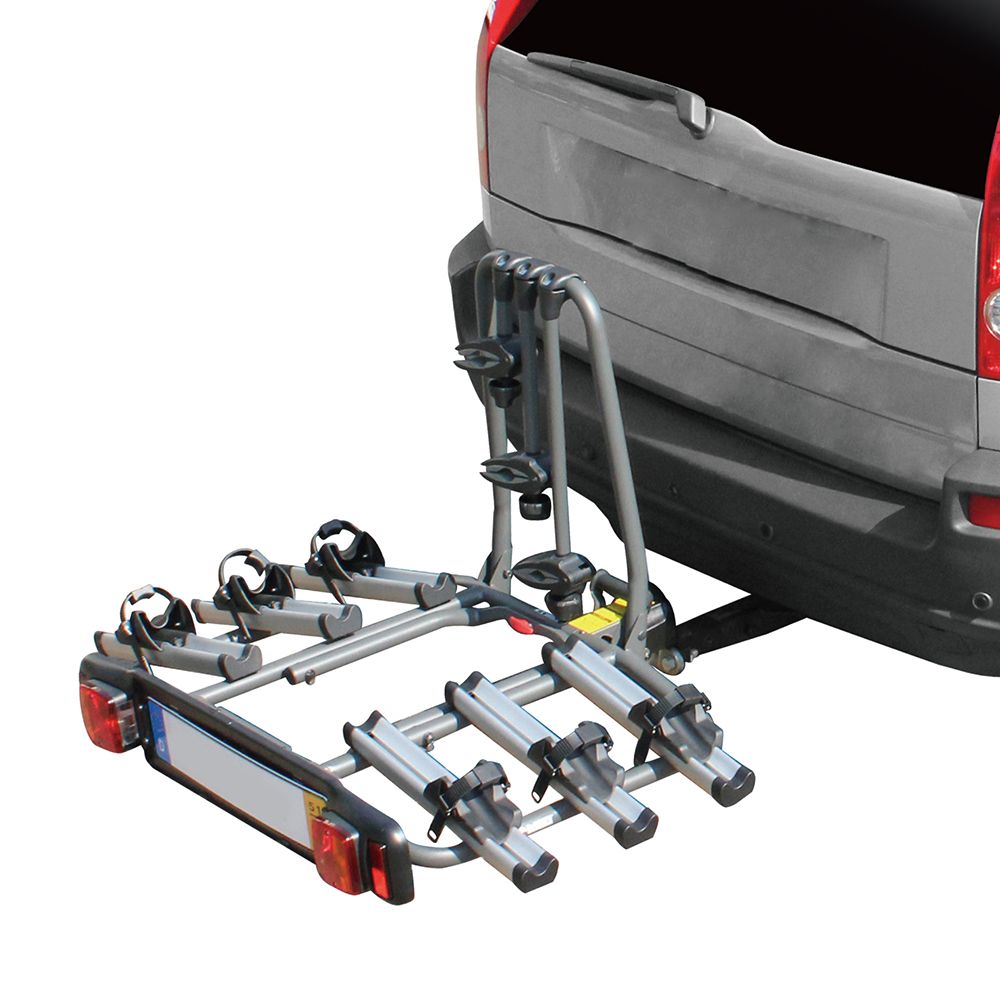 Hitch bike store rack with towing