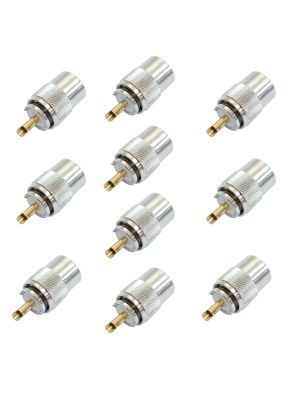 Set of 10 PNI PL259 plugs for RG213 cable, gold central pin 9mm