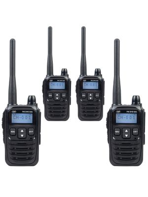 Kit of 4 portable radio stations PNI DMR R45, digital and analog, 446MHz, 16 digital channels and 99 analog channels, functions