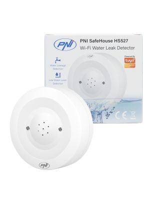 PNI SafeHouse HS527 Flood Sensor Detector with Wi-Fi, with 80dB Audible Alarm, Built-in Speaker, for Flood and