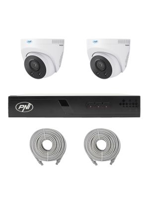 NVR POE PNI House IP710J video surveillance package, 2 PNI IP505J cameras, 5MP and cables included