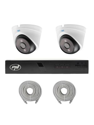 NVR POE PNI House IP710J video surveillance package, 2 PNI IP808J cameras, 8MP and cables included