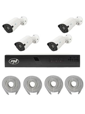 Video surveillance package with 4 cameras and 20 meters of cables included