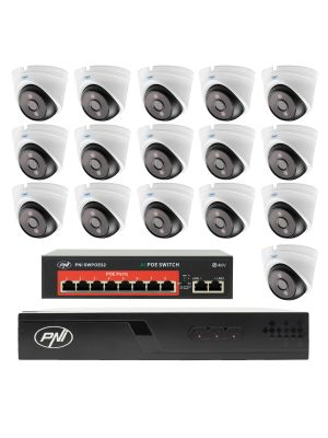 Video surveillance package with 16 cameras, switch and cables