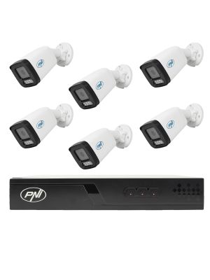 NVR POE PNI House IP716J video surveillance package, 6 PNI IP505J cameras, 5MP and cables included