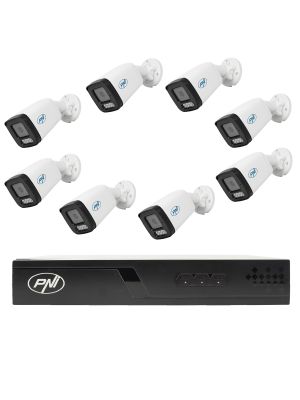 NVR POE PNI House IP716J video surveillance package, 6 PNI IP505J cameras, 5MP and cables included