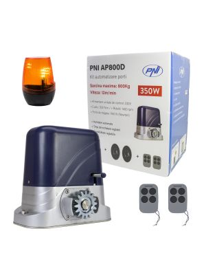 PNI AP800D gate automation kit, motor, photocells, remote control, lamp, 230V, 1100 N and 800KG sliding gate