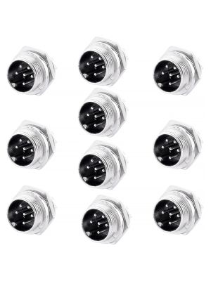 Set of 10 pieces PNI male microphone plug with 6 pins PCB connection