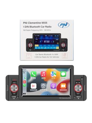 Car MP5 player PNI Clementine 9555 1DIN display 5 inch 4 x 50W, Bluetooth, FM radio, Carplay, RDS function