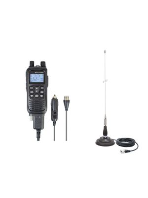 PNI Escort HP 82 portable CB radio station kit, multi standard, 4W, 12V, AM-FM with PNI ML100 CB antenna with magnet