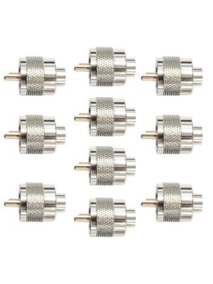 Set of 10 pieces PNI PL259 short plug for RG58 cable with gold-plated central pin 6 mm