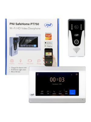 Smart video intercom PNI SafeHome PT750 WiFi HD, P2P, indoor monitor, dedicated Tuya Smart application, integration in