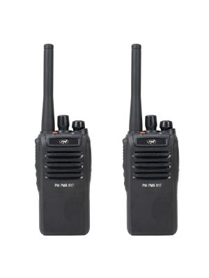 Kit of 2 portable radio stations PNI PMR R17 446MHz, 0.5W, 16 PMR channels and 50 CTCSS and 104 DCS tones, programmable, Li-Ion