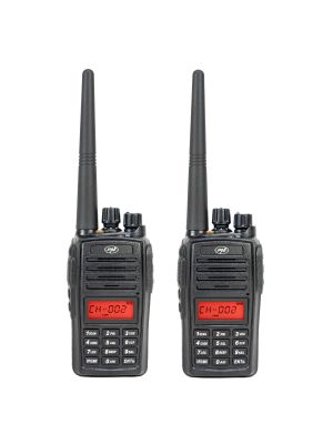 Kit of 2 portable radio stations PNI PMR R18, 446MHz, 0.5W, 128 channels, 16 PMR and 50 CTCSS and 104 DCS tones, FM radio, prog