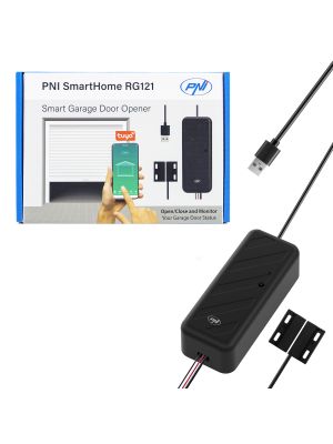 PNI SmartHome RG121 smart relay with Wi-Fi for controlling garage door/gate opening, compatible with the Tuya application,