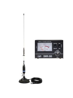 CB antenna PNI S75 with magnet and reflectometer for SWR measurement