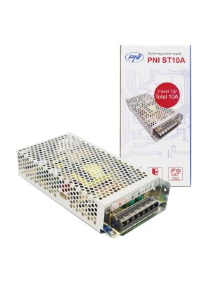 Stabilized switching voltage source PNI ST10A 230V to 12V 10A stabilized for surveillance systems