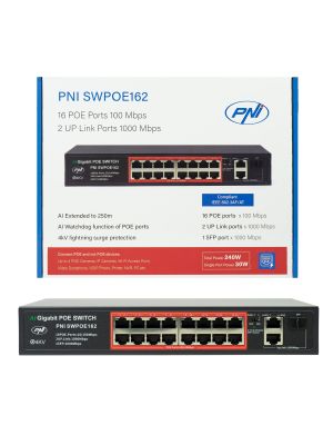 Switch POE PNI SWPOE162, 16 ports