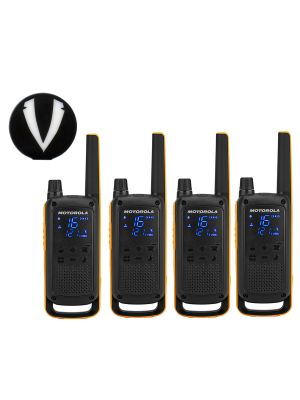 Motorola TALKABOUT T82 Extreme Quad Portable PMR Radio Station Kit set of 4 pcs + Gift Sticky Pad Cav