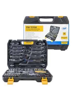 Multifunctional set with tubular and fixed keys PNI TCF82, 82 pieces, plastic box