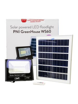 LED reflector 50W PNI GreenHouse WS60 with solar panel, 12AH battery and motion sensor