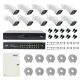 PNI House IP816 NVR package with 10 PNI IP780 4MP cameras, source, switch, cables, plugs and splitters