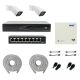 PNI House IP816 NVR package with 2 PNI IP780 4K cameras, source, switch, cables, plugs and splitters