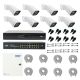 PNI House IP816 NVR package with 8 PNI IP780 4K cameras, source, switch, cables, plugs and splitters