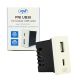 Power socket 2 x USB PNI UB30, USB-A USB-C, 12V/9V/5V, max. 20W, modular, type F 1/2, recessed mounting